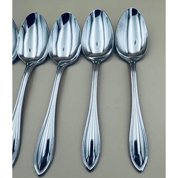 6 pc. Wallace AMERICAN TRADITION Stainless Place Oval Soup Spoons 7.5" Indonesia - Picture 2 of 7